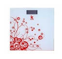 Kenz Pèse Personnes Électronique en verre trempé | max 150 kg | Balance Electronique Rouge