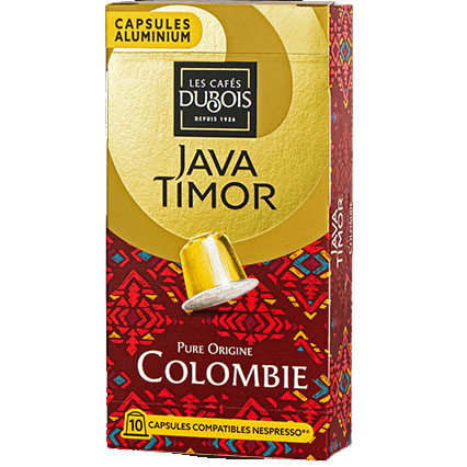 Capsules JAVA TIMOR PURE ORIGINE COLOMBIE - Boite de 10