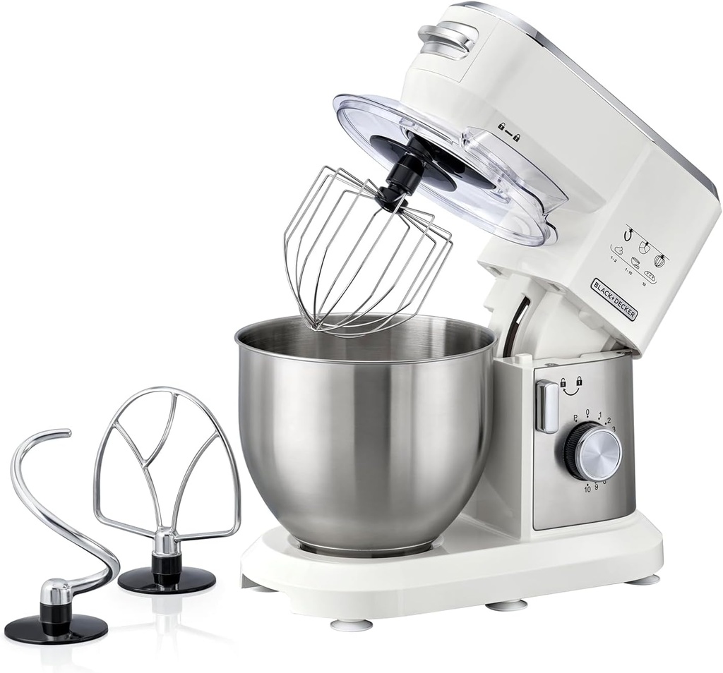 Robot pétrin de cuisine pâtissier multifonction 6,0 L, 1000 W