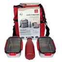 Lunch Box Isotherme Luxus LBT4R en Inox Rouge (Ensemble de 4 Pièces)