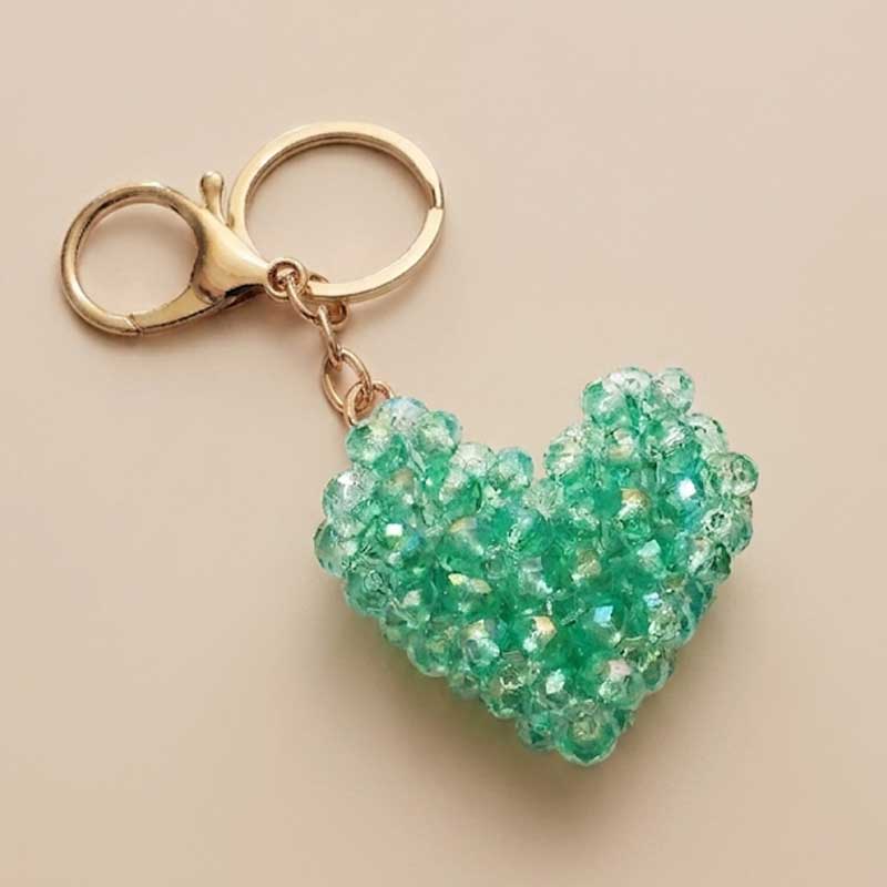 Porte-clés & Charme de Sac DORÉA – Crystal Bloom Turquoise