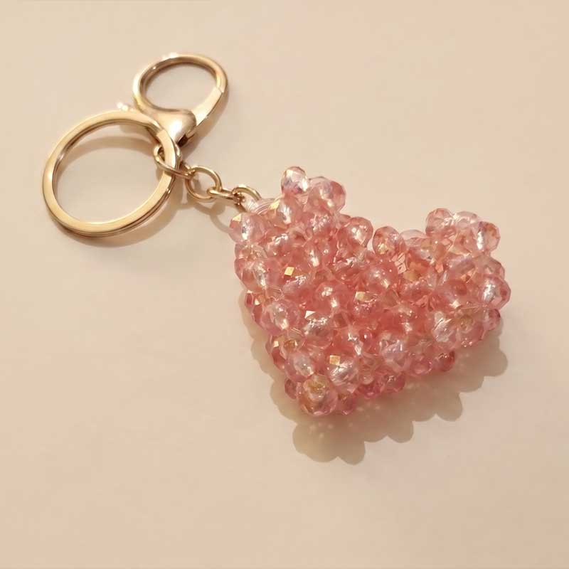 Porte-clés & Charme de Sac DORÉA – Crystal Bloom Rose
