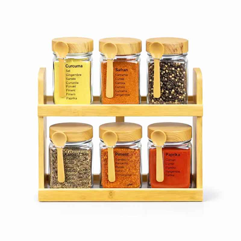 Service à Épices Pandiani – 6 Pots avec Support de Rangement Design