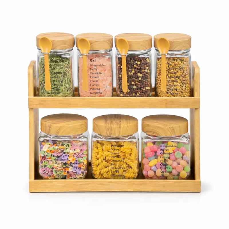 Service à Épices Pandiani – 7 Pots avec Support de Rangement Cuisine