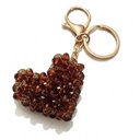 Porte-clés & Charme de Sac DORÉA – Crystal Bloom Marron