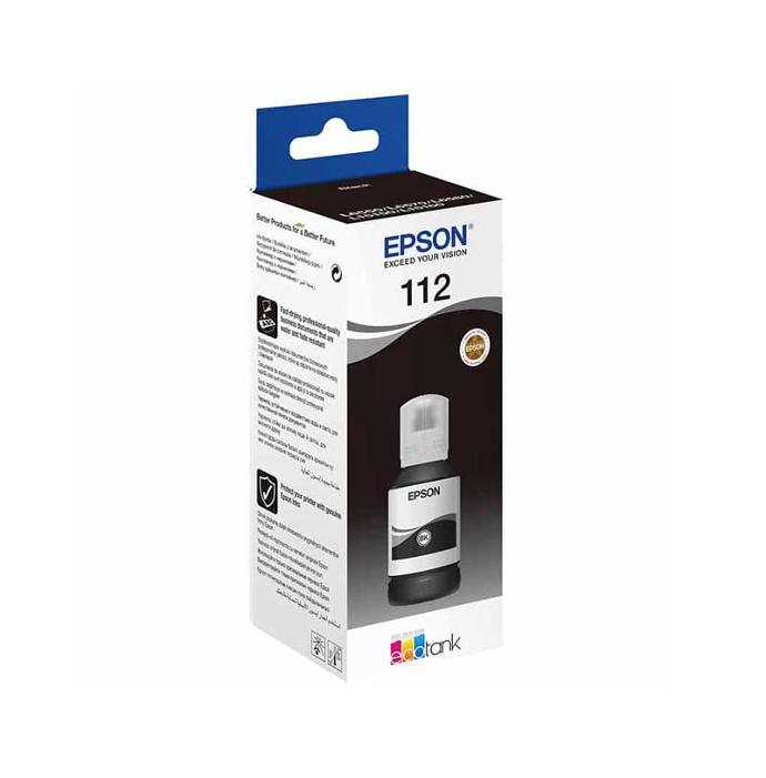 Epson 112 Noir - Bouteille d'encre EcoTank d'origine (C13T06C14A)