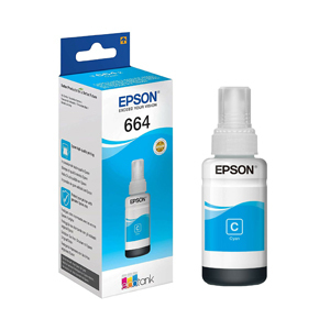 Epson 664 Cyan - Bouteille d'encre EcoTank d'origine (C13T66424A)