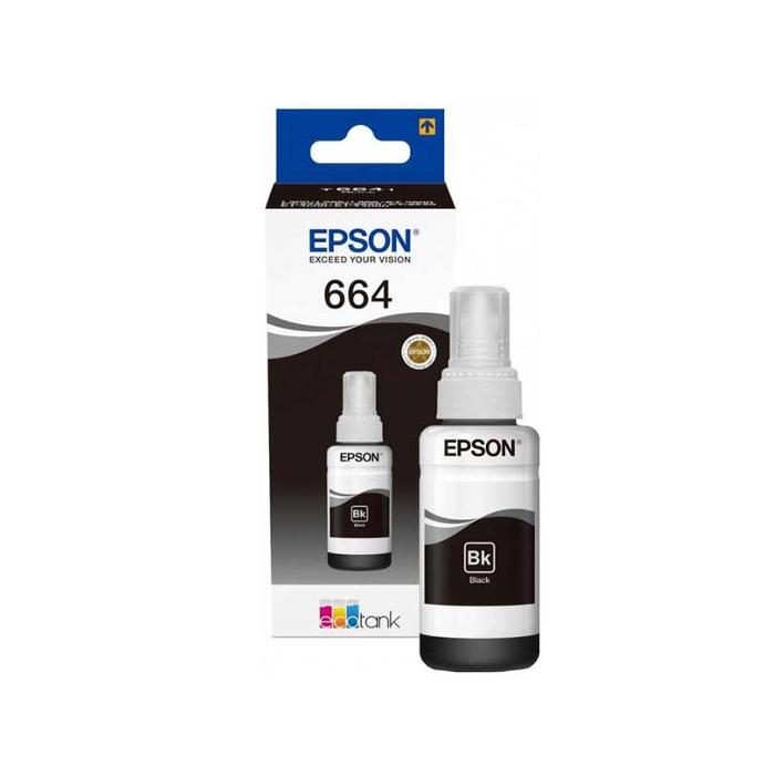 Epson 664 Noir - Bouteille d'encre EcoTank d'origine (C13T66414A)