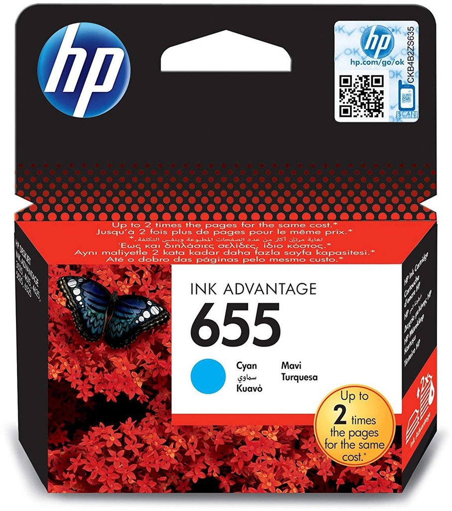 Cartouche HP 655 Cyan (CZ110AE)