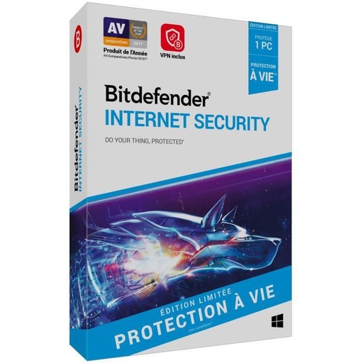 [CR_IS_1_12EXFR] Bitdefender Internet Security 1 Poste 1 An – Antivirus et Protection PC
