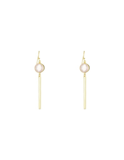 [3E/C366Roj] Boucles d'oreilles Moonstone Solange Quartz Rose (3E/C366Roj)