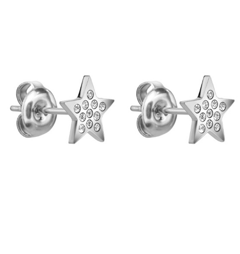 [VE1116S] Boucles d'oreilles Victoria Walls puces argenté et blanc (VE1116S)