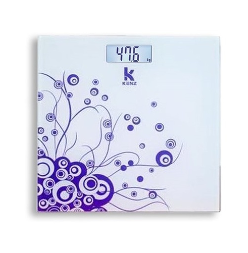 [RTC3051MAUVE] Kenz Pèse Personnes Électronique en verre trempé | max 150 kg | Balance Electronique Violet