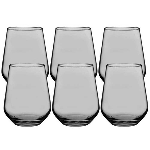 [41536GRIS] Verre à eau Allegra 42cl lot de 6 verres Pasabahce H 10,9 Ø 8,9 cm Gris