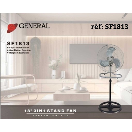 [SF1813] Ventilateur industriel 2 en 1 avec 3 lame en aluminium