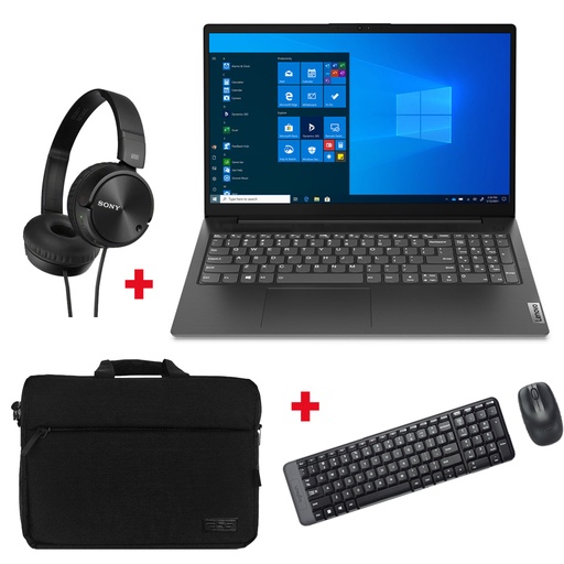 [82QY00PHFE] Pack LENOVO V15 + Casque Sony + Clavier/souris + Sacoche