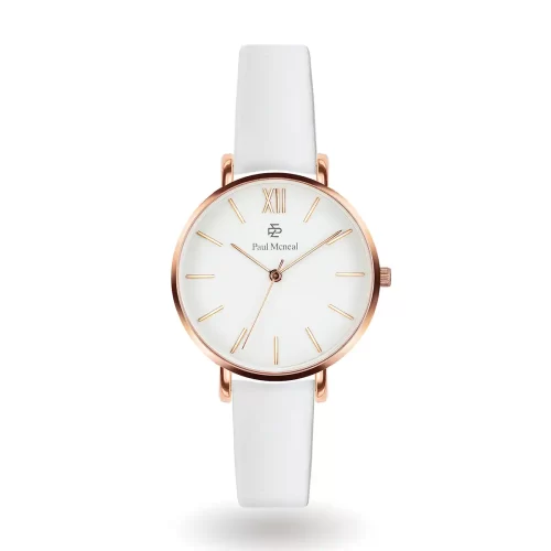 Montre Paul McNeal quartz en cuir Blanc MAG 0014R bazarcom