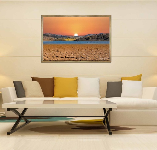 Tableau decoratif Sahara sunset - Cadre americain Or