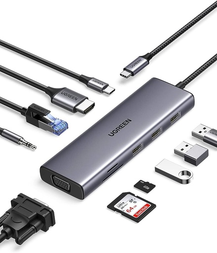 [15601] Ugreen HUB USB-C 10en1 (15601)