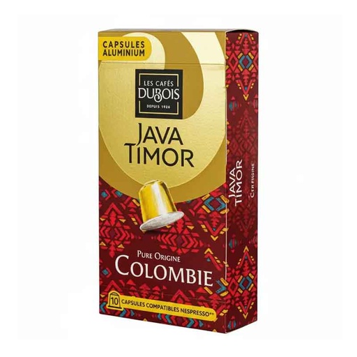 [CDCOMP016] Capsules JAVA TIMOR PURE ORIGINE COLOMBIE - Boite de 10