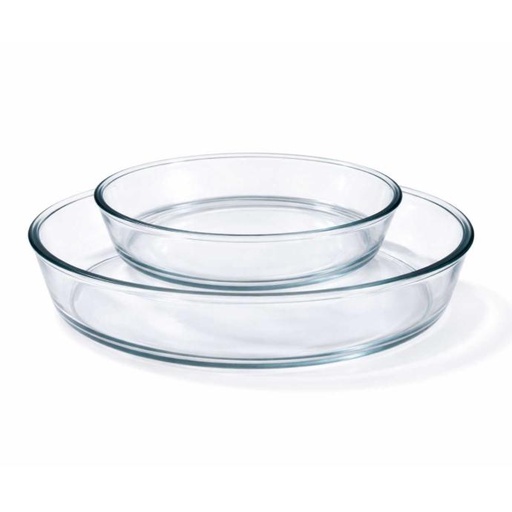 [802601] 2 Plats à four en verre Borosilicate ovale