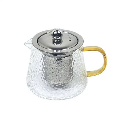 [D010] Pandiani Théière en verre - 450ml - Résistante au feu - Filtre en acier inoxydable