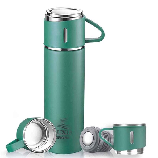 [TL500V] Thermos Bouteille Isotherme Luxus TL500V avec 3 Tasses Vert 500ml
