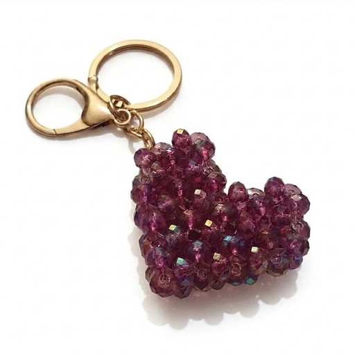 [PCC-purple] Porte-clés & Charme de Sac DORÉA – Crystal Bloom Purple