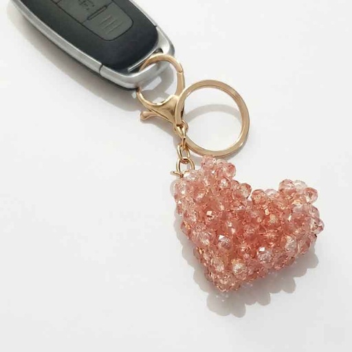 [PCC-rose] Porte-clés & Charme de Sac DORÉA – Crystal Bloom Rose