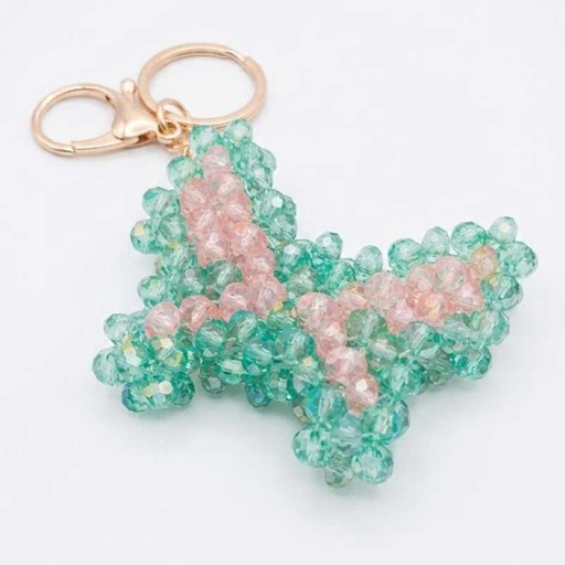 [pcb-mint] Porte-clés & Charme de Sac DORÉA – Crystal Butterfly Mint Blush