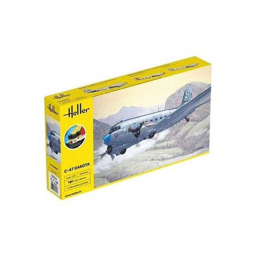 [1010353720] Maquette Avion C-47 Dakota Heller Starter Kit 1:72